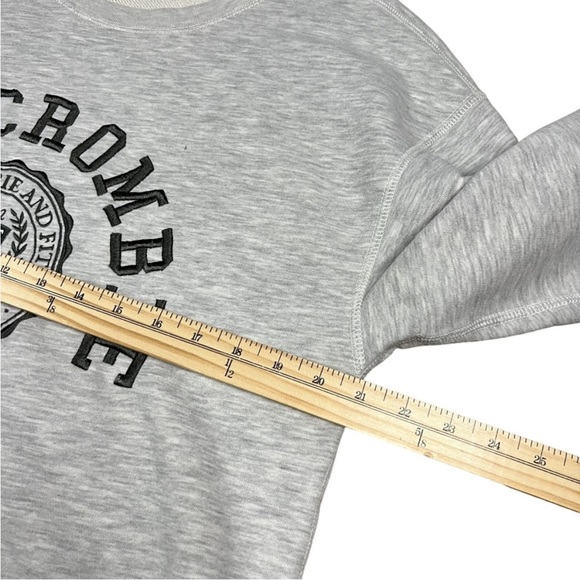 Abercrombie & Fitch Large Gray Logo Crew Neck Pullover Sweatshirt - Picture 10 of 10